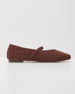 Cayli Woven Faux Suede Buckle Ballet Flats