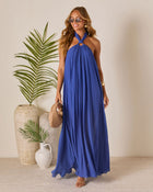 Cobalt % Sun Chaser Halter Maxi Dress-1