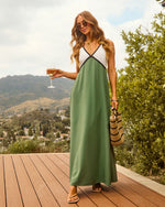Green % Alexandrea Colorblock Maxi Dress-6