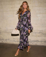 Roselune Printed Chiffon Maxi Dress