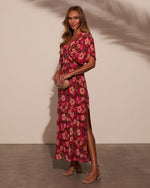 theia v neck satin dress Valencia V Neck Satin Gown