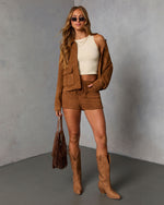 Autumn Muse Lace Up Suede Shorts