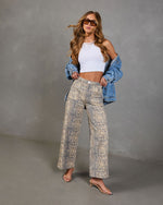 Light Leopard % Moment In Time Leopard Print Pants-1