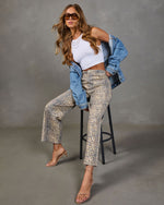 Light Leopard % Moment In Time Leopard Print Pants-5