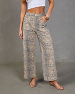 Light Leopard % Moment In Time Leopard Print Pants-2