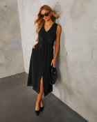 Easy Street Waist Tie Midi Dress