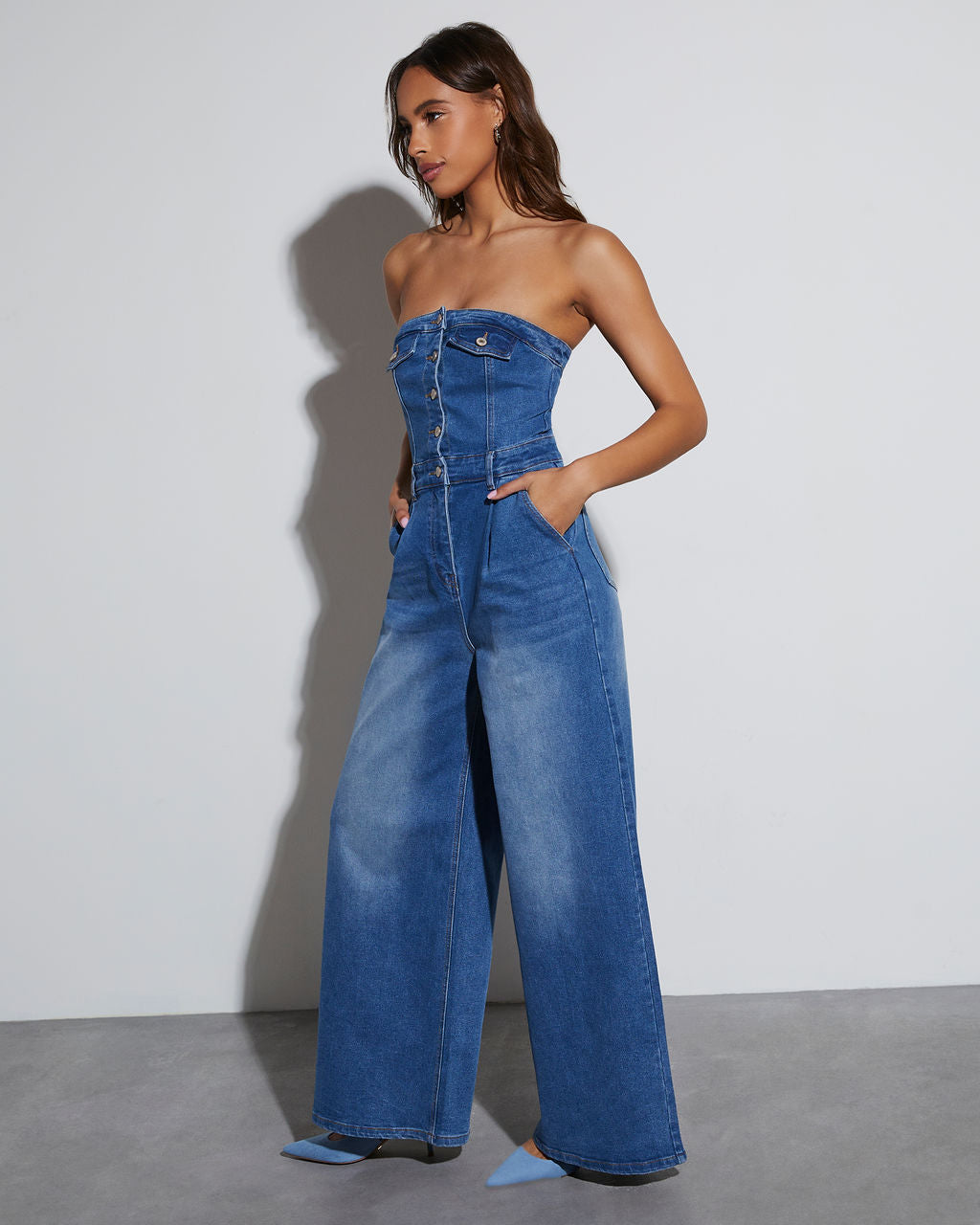 Nanori Strapless Denim Jumpsuit VICI