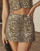 Warm Glow Leopard Print Mini Skirt
