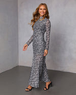 Crush the Rules Mesh Mock Neck Maxi Dress