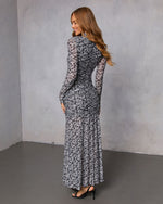 Crush the Rules Mesh Mock Neck Maxi Dress