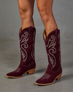 Trista Western Faux Suede Knee High Boots