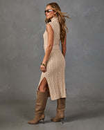 Taylor Belted Cable Knit Turtleneck Maxi Dress