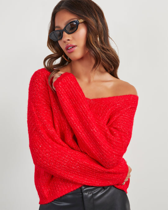 Red % Egremont V-Neck Sweater-1