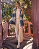 Black % Claire Large Pattern Blanket Scarf-6