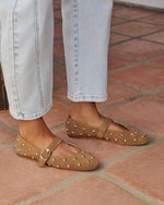 Zuri Embellished Faux Suede Flats