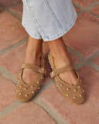 Zuri Embellished Faux Suede Flats