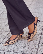 Paris Calling Polka Dot Slingback Kitten Heel