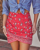 Haezel Paisley Bandana Print Mini Skirt