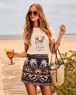 Nalanie Printed Mini Skirt