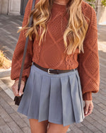 Clarah Pleated Belted Mini Skirt