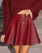Flirt Edit Pleated Leather Mini Skirt