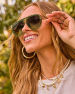Green % Easy Escape Aviator Sunglasses-4