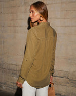 Olive % Katana Chambray Utility Top-6