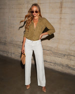 Olive % Katana Chambray Utility Top-2