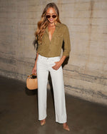 Olive % Katana Chambray Utility Top-5