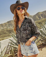 Zelda Paisley Button Down Top