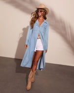 Skyline Stroll Chambray Maxi Top