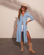Skyline Stroll Chambray Maxi Top