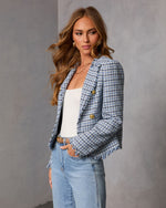 Josline Frayed Tweed Jacket