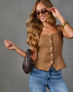 Sunday Novel Tweed Vest Top