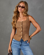 Sunday Novel Tweed Vest Top