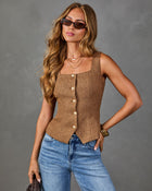 Sunday Novel Tweed Vest Top
