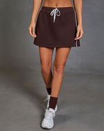 Daily Pace Contrast Stripe Drawstring Mini Sweat Skort