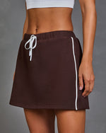 Daily Pace Contrast Stripe Drawstring Mini Sweat Skort