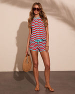 Happy Hues Knit Chevron Drawstring Shorts