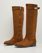 Chic Fix Faux Suede Buckle Boots