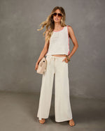 Darling Edge Knit Contrast Trim Top