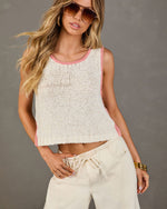 Darling Edge Knit Contrast Trim Top