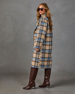 Campus Darling Single Breasted Plaid Trench Coat