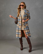 Campus Darling Single Breasted Plaid Trench Coat