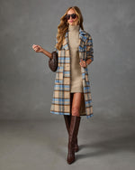 Campus Darling Single Breasted Plaid Trench Coat