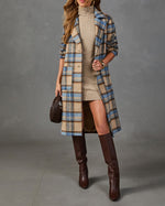 Campus Darling Single Breasted Plaid Trench Coat