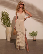 Ivory % Caliana Tassel Cover Up Maxi Dress-1