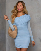 Sky % Take Me In One Shoulder Mini Dress-1
