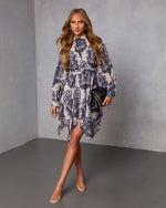 Halle Asymmetrical Printed Shirt Dress