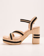 Natural % Tullia Contrast Trim Raffia Platform Sandals-3